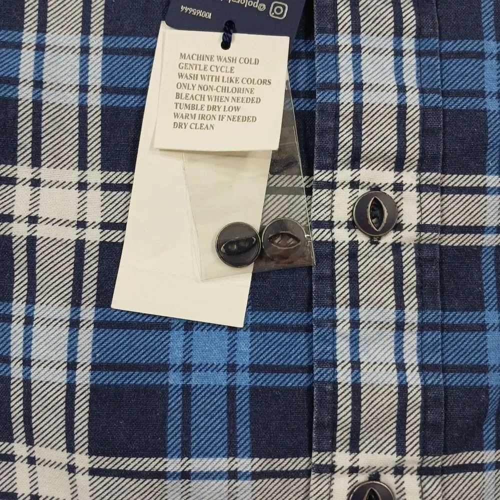 Polo Ralph Lauren Flannel Shirt‎ Mens Small Montauk Blue Classic-Fit Plaid $168